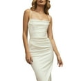 thumbnail image 1 of Honganda Femmes Slim Slip Robe, Sexy Sans Manches de Couleur Unie Spaghetti Sangle d'Une Seule Pièce Été, 1 of 9
