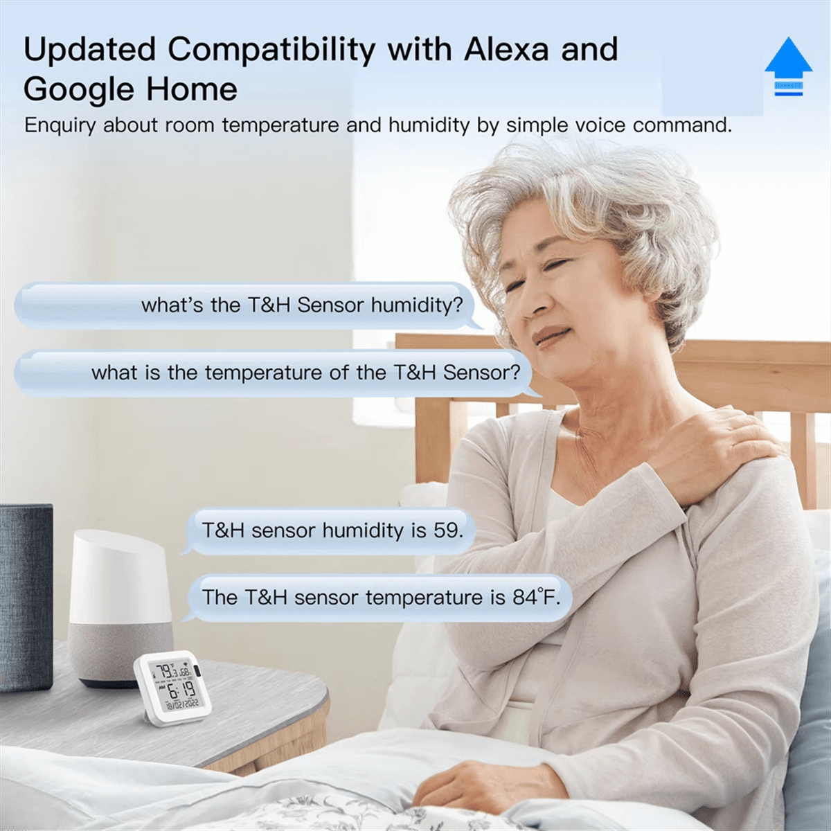 TOP! Temperature & Humidity Sensor LCD Screen Infrared Sensing Backlight Smart Tuya APP Remote Voice