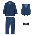 thumbnail image 2 of WOYY Big Boys Formal Suit Blazer Waistcoat Trousers Bow Tie 4Pcs Set, Sizes 7-8Y, 2 of 5