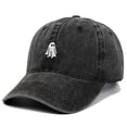 thumbnail image 7 of Byfri Black Halloween Ghost Embroidered Baseball Hat 56-62cm Adjustable Washed Cotton Dad Cap, 7 of 7