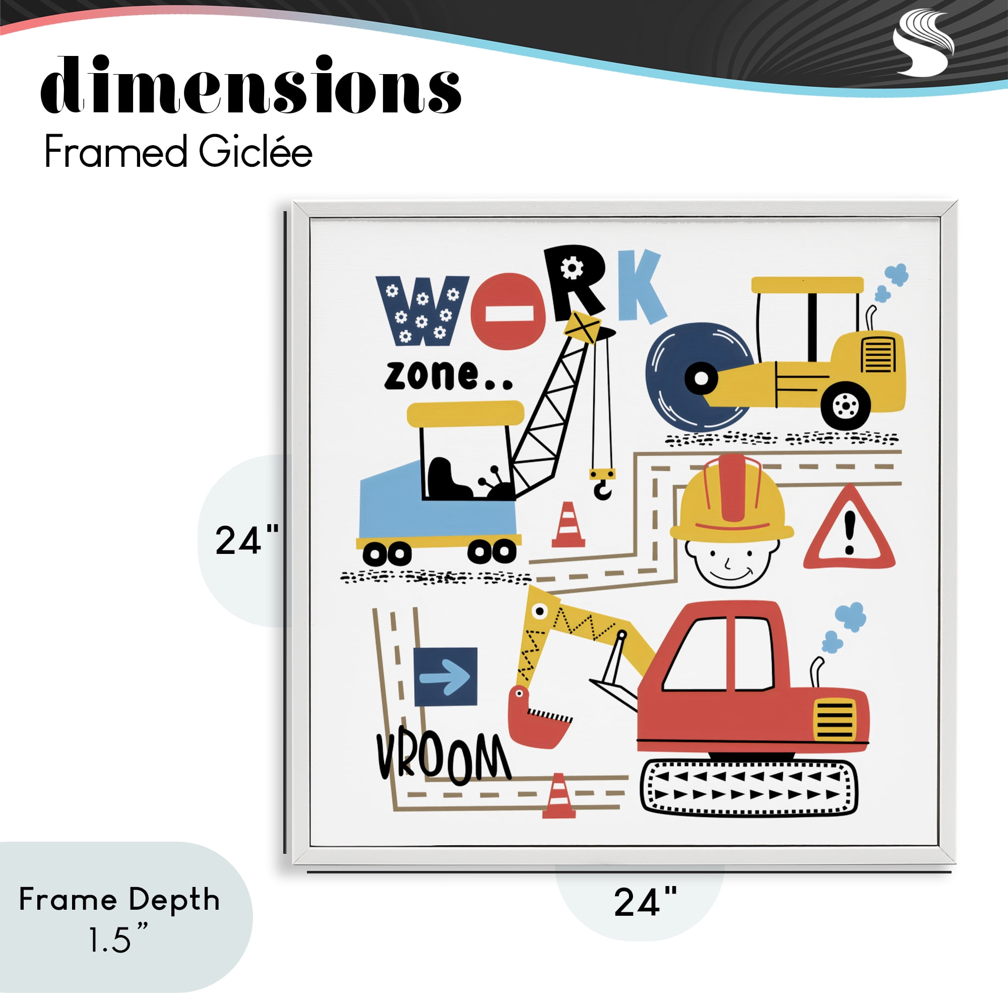 Stupell Industries Work Zone Construction Essentials White Framed Giclee Art, design by Creative Studio