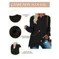 thumbnail image 2 of LANREMON Womens plus size tops long sleeve shirts tunic crew neck sweatershirts fashion 2024 fall Oversized Flowy Blouse Casual clothes Black, 2 of 5