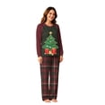 thumbnail image 2 of Onlypjs Family Christmas Pajamas Matching Sets, Christmas Tree Raglan Tops with Plaid Pants, Holiday Lounge Sets for Couples, Women and Men, 2 of 5