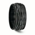 thumbnail image 5 of Edward Mirell Black Ti Polished Grooved Wave Ring, 5 of 7