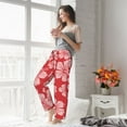 thumbnail image 4 of Uemuo Red Hibiscus Flower Pattern Women's Wide Leg Palazzo Lounge Pants with Pockets Light Weight Loose Comfy Casual Pajama Pants-Large, 4 of 9
