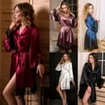 thumbnail image 3 of Femmes Satin de Soie Robe Pyjama Robe de Mariée Robe de Nuit Robe Dentelle Homewear, 3 of 3