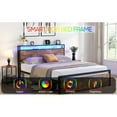 thumbnail image 2 of Full Size Platform Bed Frame with Ergonomic Headboard and 4 Drawers, Storage Bed with Lights, Outlets & USB, 2 of 9