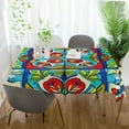 thumbnail image 6 of Mexican Tile Rectangle Tablecloth Waterproof Polyester Table Clothative Stain Resistant & Wrinkle Resistant Washable Table Cover for Dining Table/Party/Camping 60x90 Inch Decor Gift, 6 of 7