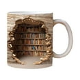 thumbnail image 2 of Kehuo 3D Bookshelf Mug 3D Bookshelf Coffee Mug - 3D Effect Ceramic Coffee Cup Novelty Coffee Mugs, Book Lovers Coffee Mug, Creative Space Design, Christmas Gift (A1), 2 of 5