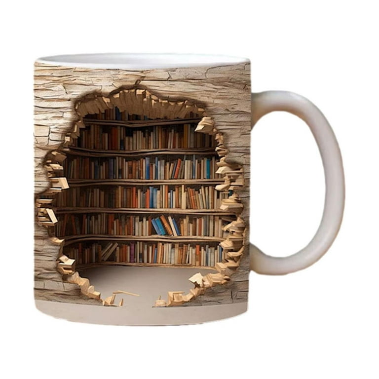 3D Bookshelf Mug - A Library Shelf Cup, Library Bookshelf Mug, Book Lovers  Coffee Mug, Creative Spac…See more 3D Bookshelf Mug - A Library Shelf Cup