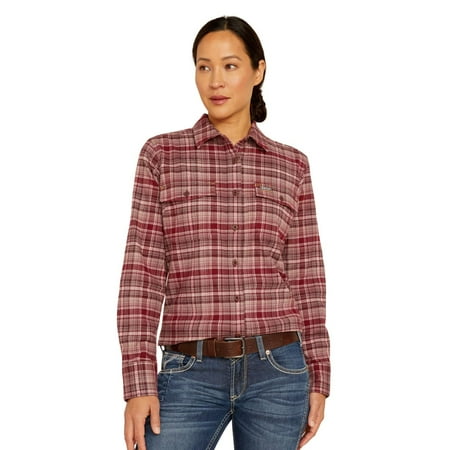 Ariat Women's Rebar Flannel DuraStretch Work Shirt, Catawba Grape, X-Large