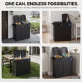 thumbnail image 2 of ZenSports 76Gal Dual Outdoor Trash Can W/Lid & Drip Tray, Weatherproof PP Patio Garbage Bin W/Wet, Dry Sorting Tags & 3 Ground Anchors & Ashtray, Black, 2 of 10