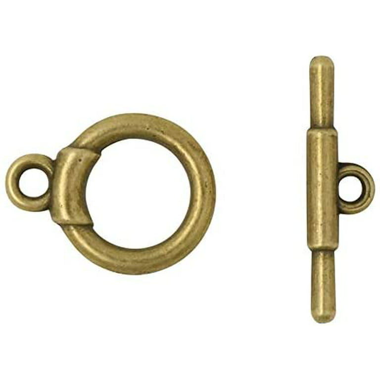 Craftdady 100 Sets Antique Bronze Toggle Clasps Tibetan Vintage T Bar  Closure Ring End Clasps Buckles for Bracelet Necklace Making