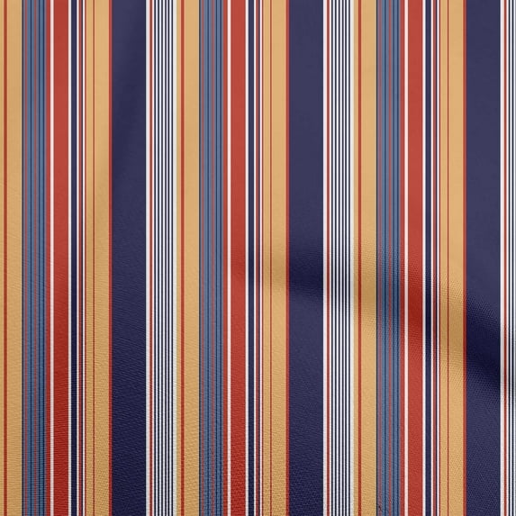 oneOone Cotton Poplin Navy Blue Fabric Stripes Sewing Fabric By The Yard Printed Diy Clothing Sewing Supplies 56 Inch Wide-V6