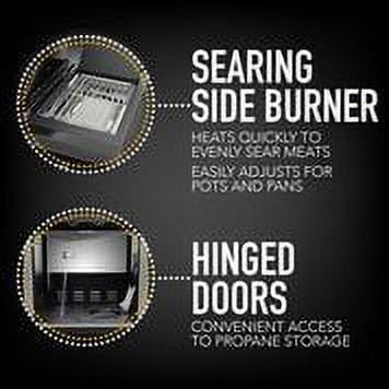 Kenmore 4-Burner Propane Gas Grill with Searing Side Burner in Black with Black Chrome Accent
