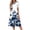 Blue ##4, variant on Summer Midi Dresses for Women 2025 Boho Short Sleeve Round Neck Mid-Length Dresses with Side Pocket Casual Loose A Line Dress Beach Floral Print Flowy Sundresses, Blue M
