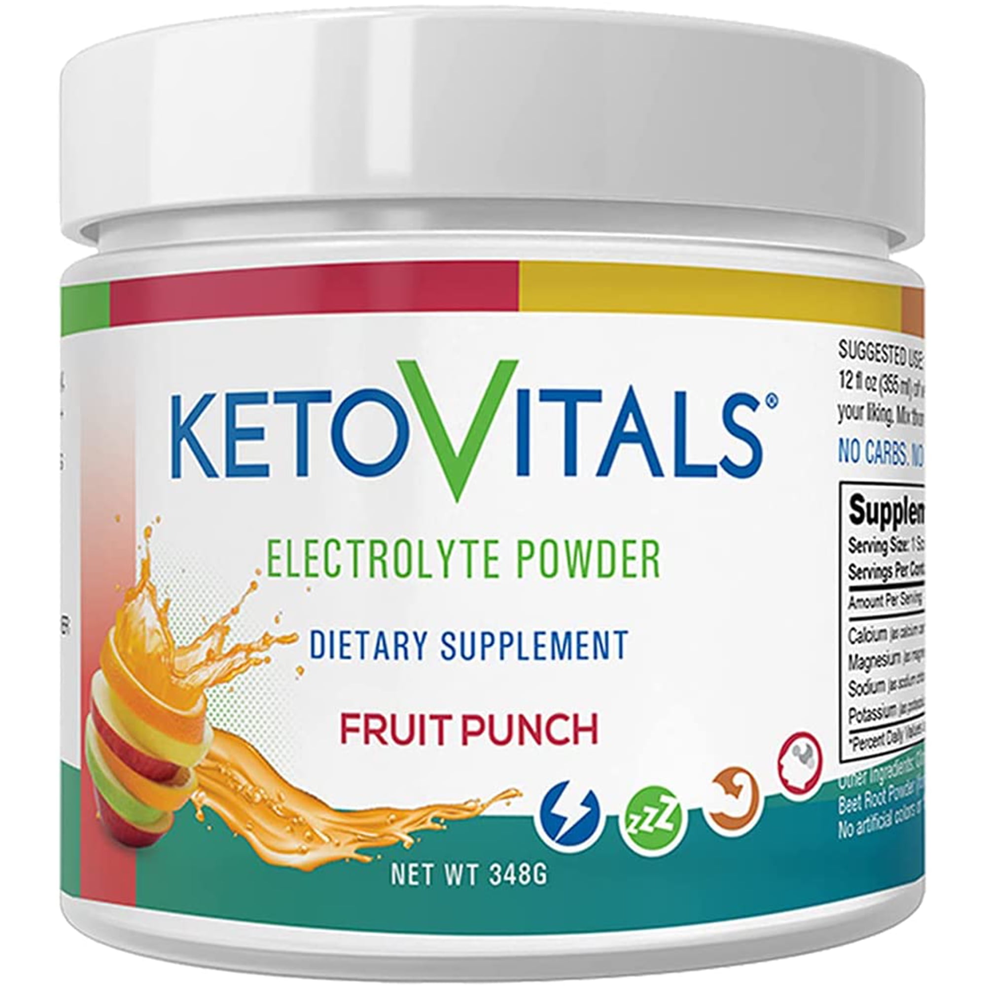 Keto Vitals Keto Electrolytes Powder for Hydration, Sleep, Energy, Muscle Function Fruit Punch