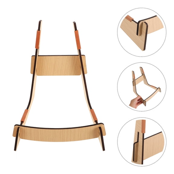 NIAIZEK Chocolate Wood Guitar Stand Multifunctional Floor Holder for Acoustic Bass Ukulele