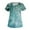 Cyan, variant on Scrub Tops for Women Stretch Kids Friendly Soft Comfy Short Sleeve Slant Collar Shirts Soft Nurse Uniform Overalls with Pockets