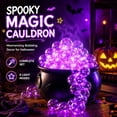 thumbnail image 6 of Halloween Cauldron Decor Kit, DIY Witches Bubbling Cauldron with 30 LED Purple Lights, 40 Orbs and Cotton for Mantel Tabletop Party Decor, 6 of 9