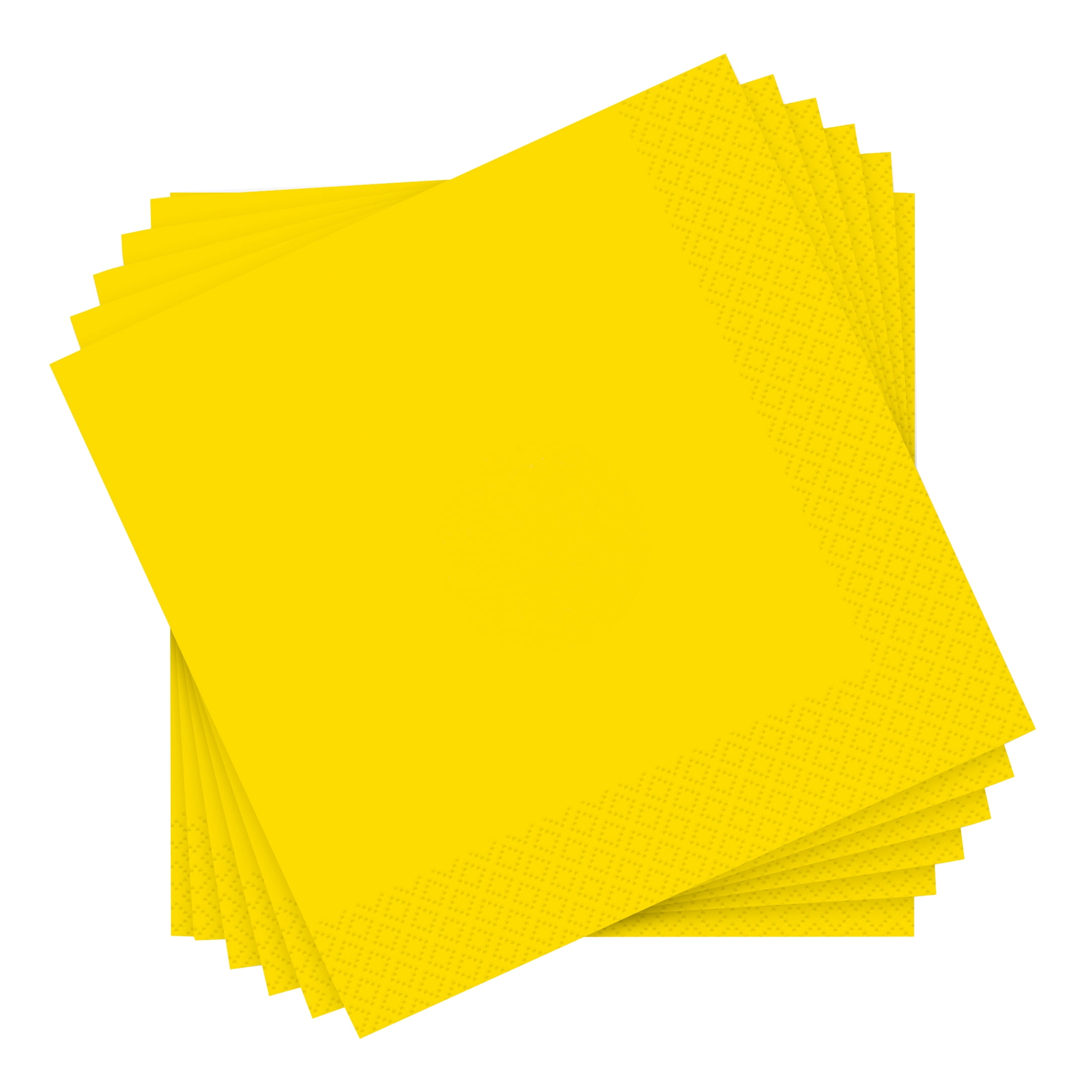 24 Count 6.5IN x 6.5IN Yellow Disposable Paper Napkins by Way To Celebrate