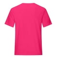 thumbnail image 5 of Jewelreauty Cotton T-shirts Valentine's Day Outfit Women Tshirts Heart Printed Tops Crewneck Short Sleeve Tees (M, F Hot Pink), 5 of 5