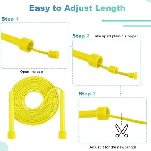 WLIKKS PVC Skipping Rope Adjustable Jump Rope for Kids Multicolor Jump Rope Bulk with Plastic Handles Lightweight for Outdoor Fitness Exercise and Weight Loss, Training and Racing