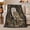 Barn Owl Garden, variant on Great Horned Owl Portrait on Taupe, Bold Rustic Wildlife Style for Owl Lovers, Smoky Forest Feather Scene and Father's Day Gift, Cozy Flannel Blanket for Cabin and Office, Nature Home Decor