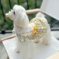 thumbnail image 4 of Delicate Floral Dog Dress - Bowknot Tie Puff Hem Puppy Dog Skirt Pet Vest Shirt for Summer, 4 of 8