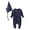Dark Blue, variant on EnJoCho Button Set Toddler Boys Girls Long Sleeved Strip Jumpsuits with Hats Children Casual Sports Wear Clothing Sets 6-12 Months