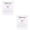 thumbnail image 3 of Collar COLGANTE de amistad Qarigey con tema de constelaciones Geminis oro rosa, 3 of 6