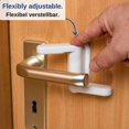 thumbnail image 3 of Door Handle Locks, 2 Pcs, White, Door Lock Anti Tampering With 2 Reusable Adhesives, Child Door Lock, 3 of 5