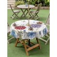 thumbnail image 5 of Outdoor Tablecloth with Umbrella Hole Zipper Blue Purple Red Hydrangea Round Tablecloth 54" Waterproof Outside Table Cloth Country Butterflies Flowers Plant Patio Table Cover Tablecloths for Picnic, 5 of 8