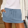 thumbnail image 6 of Women's Cotton Tennis Skort Drawstring Tie Built-in Shorts Casual Skirt Gauze Athletic Golf Mini Skirts with Pockets, 6 of 6