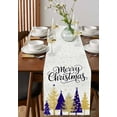thumbnail image 4 of Christmas Tree Table Runner 72 Inches, Winter Snowflake Blue Xmas Tree Abstract Bed Runner Dresser Scarves Tabletop for Indoor Outdoor Parties/Ceremony/Banquet, 13" x 72", 4 of 8
