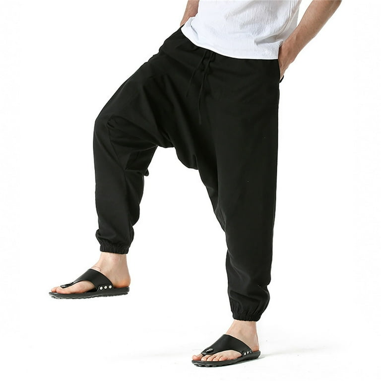 YUHAOTIN White Sweatpants Men New Men's Japanese Loose Flying Pants Large  Fashion Casual Sports Leggings,Grey 