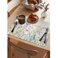 thumbnail image 3 of Placemats Set of 6, Cotton Linen Heat Table Mats Non-Slip Washable Wildflowers Spring Yellow Pink Blue Butterfly Placemat for Holiday Banquet Dining Kitchen Table Decor, 3 of 6