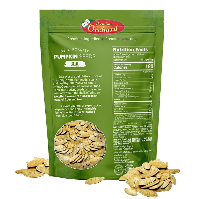 PREMIUM ORCHARD Flavored Pumpkin Seeds Oven Roasted | Dill Flavor