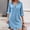 01 Blue, variant on Womens Button Down Shirt Dresses with Pockets Cotton Button Up Tunics Long Sleeve Solid High Low Blouse Tops