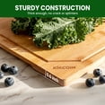 thumbnail image 5 of Kikcoin Bamboo Cutting Boards for Kitchen, Extra Large Wood Chopping Board with Deep Juice Groove and Inner Handle, 24.1" x 18.2", 5 of 9