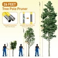 thumbnail image 5 of Ktaxon 26FT Manual Pole Saw, Lightweight Tree Trimmer with Long Handle & Steel Blade, Yellow, 5 of 11