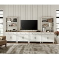 thumbnail image 4 of WAMPAT Television Stands with Bookshelves for TVs up to 75", Farmhouse Wall Unit TV Stand with 8 Doors & 4 Drawer, Media Console Table for Living Room, Bedroom & Home Theater, White, 4 of 6
