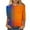 Orange, variant on Nfurl Womens 3/4 Length Sleeve T Shirts Plus Size Fashion Neon Graphic Tees Casual Crew Neck Blouses 2025 Fall Tops Three Quarter Sleeved Tshirt Hot Pink XXL