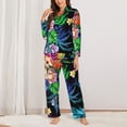 thumbnail image 3 of Disketp Pajamas Set Long Sleeve Sleepwear Womens Button Down Nightwear Pj Sets-Colorful Flowers, 3 of 9