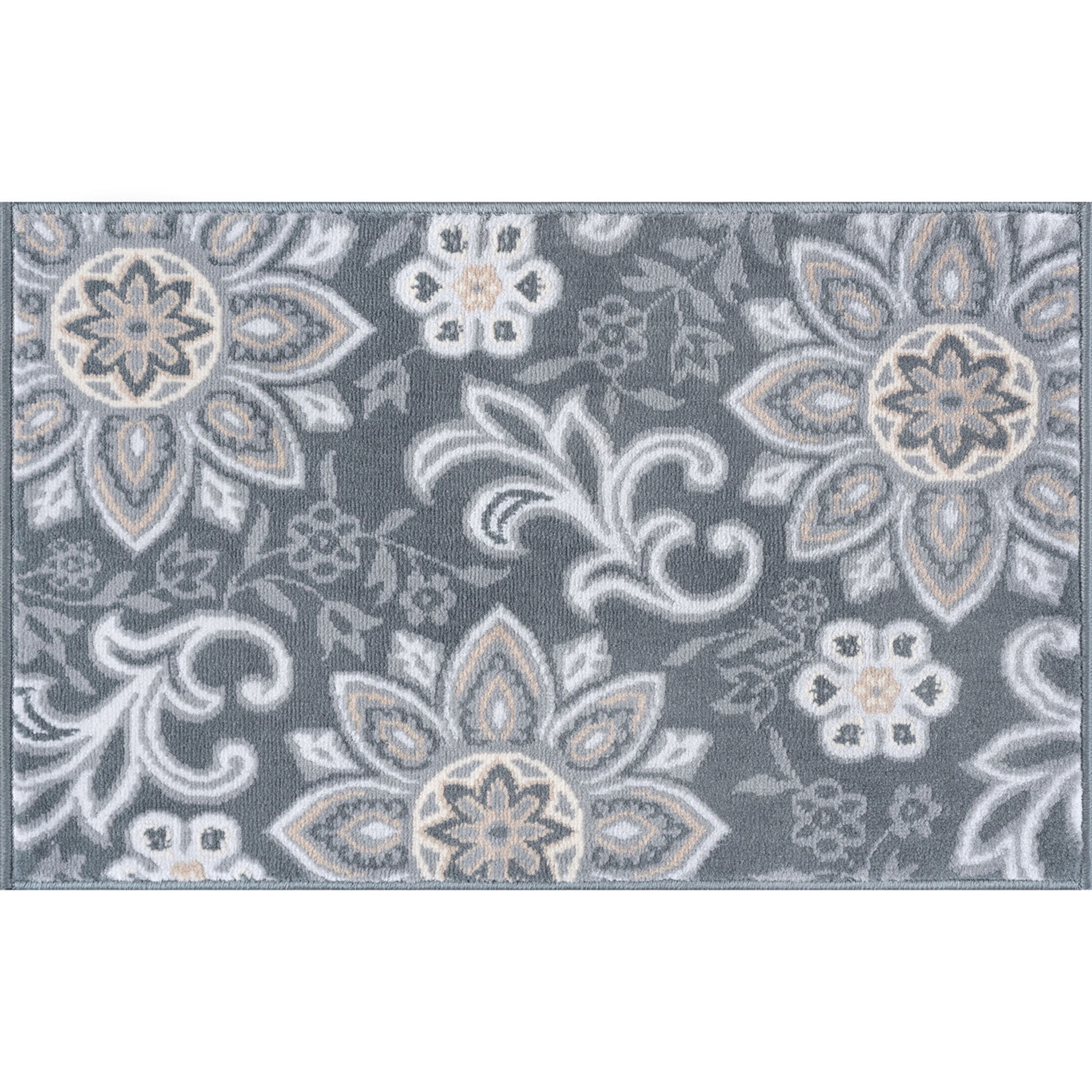 Madison Transitional 2' x 3' Dark Gray and Cream Polypropylene Indoor Area Rug