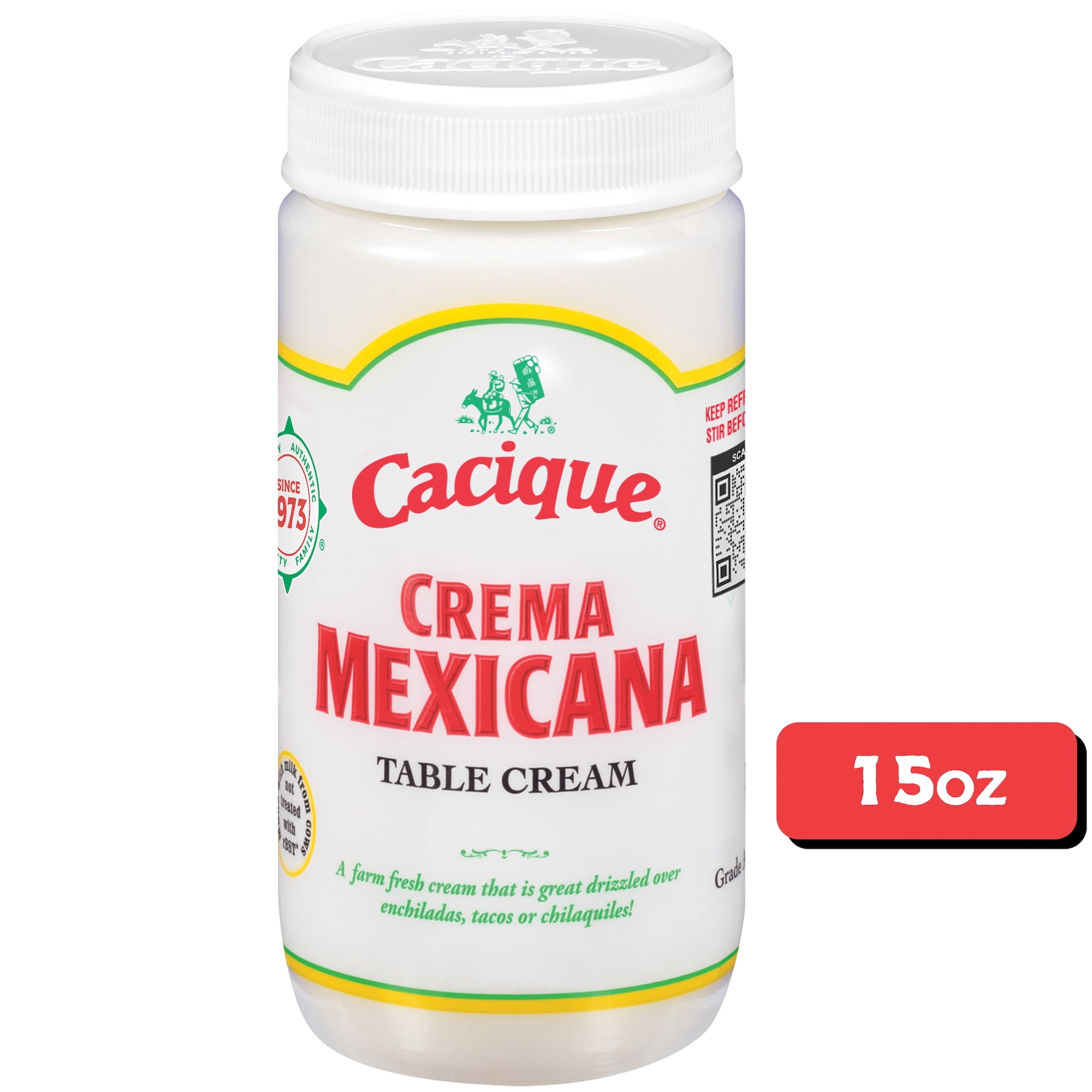 Cacique Crema Mexicana Fresh Table Cream, 15 oz Jar