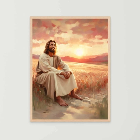 His Smile, Christian Art, Jesus Prints, Painting, Bible Art, Jesus Christ Painting, Jesus Poster, Christian Painting, Jesus Prints UNFRAMED PAPER POSTER, Home Decor, Vintage Gift, Living Room Dercor