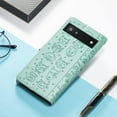 thumbnail image 7 of for Google Pixel 6A Wallet Case, Cat Dog Cartoon Cute Style with ID Card Holder PU Leather Flip Phone Cover Case for Google Pixel 6A MG Green, 7 of 7