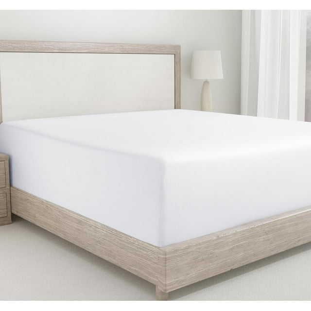 King Size Fitted Sheet Cotton Thread Count Sateen Deep Pockets Durable Fitted Sheet Only (King )