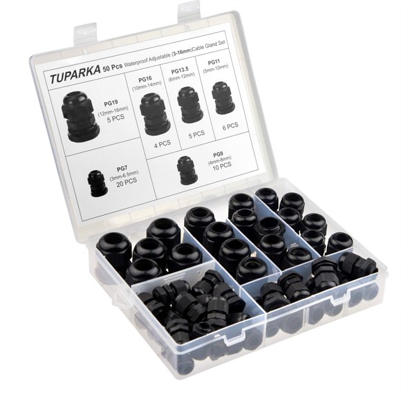 Kit de prensaestopas TUPARKA de 50 piezas, impermeable, 3-16 mm
